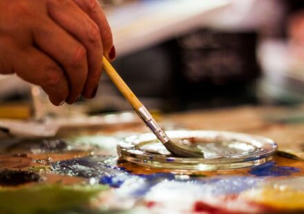 workshop plate and painting